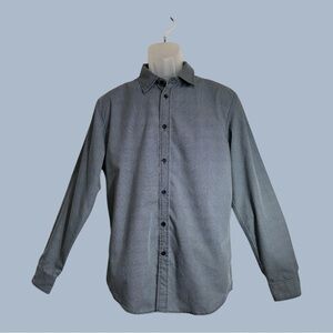 Sovereign Code Long Sleeve Fine Print Button Down Dress Shirt Blue Pattern Med